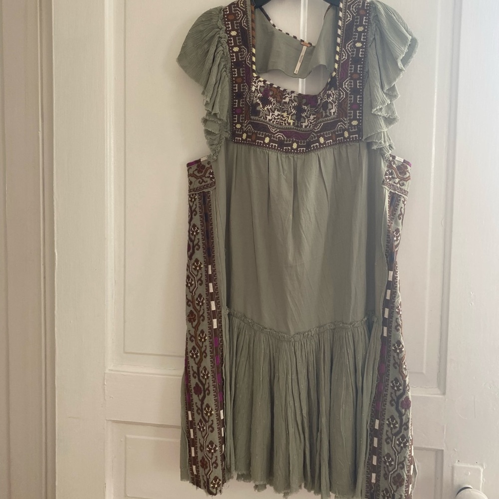 Green free people dress